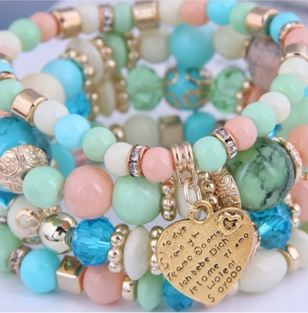 New Multicolor Beaded Bracelet 4 Set